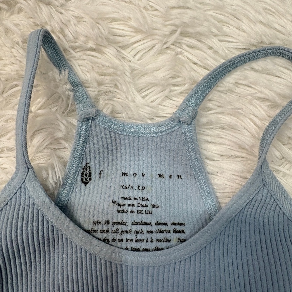 Free People Movement Happiness Runs Crop Tank Blue - Picture 5 of 5